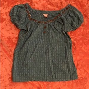 Maurices teal top with metal detail